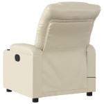 vidaXL Fotoliu electric de masaj rabatabil, crem, piele ecologică