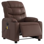 vidaXL Fotoliu electric de masaj rabatabil, maro, piele ecologică