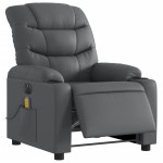 vidaXL Fotoliu de masaj electric rabatabil, gri, piele ecologică vidaXL Fotoliu de masaj electric rabatabil, gri, piele ecologică