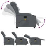 vidaXL Fotoliu de masaj electric rabatabil, gri, piele ecologică vidaXL Fotoliu de masaj electric rabatabil, gri, piele ecologică