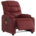 vidaXL Fotoliu de masaj electric rabatabil, roșu vin, piele ecologică vidaXL Fotoliu de masaj electric rabatabil, roșu vin, piele ecologică
