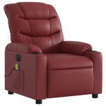 vidaXL Fotoliu de masaj electric rabatabil, roșu vin, piele ecologică vidaXL Fotoliu de masaj electric rabatabil, roșu vin, piele ecologică