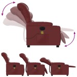 vidaXL Fotoliu de masaj electric rabatabil, roșu vin, piele ecologică vidaXL Fotoliu de masaj electric rabatabil, roșu vin, piele ecologică