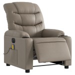 vidaXL Fotoliu electric masaj rabatabil, cappuccino, piele ecologică