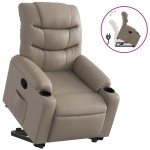 vidaXL Fotoliu rabatabil cu ridicare, cappuccino, piele ecologică
