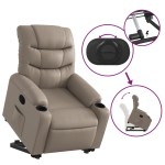 vidaXL Fotoliu rabatabil cu ridicare, cappuccino, piele ecologică