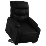 vidaXL Fotoliu rabatabil electric cu ridicare, negru, piele ecologică