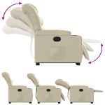 vidaXL Fotoliu rabatabil electric cu ridicare, crem, piele ecologică