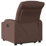 vidaXL Fotoliu rabatabil electric cu ridicare, maro, piele ecologică