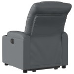 vidaXL Fotoliu rabatabil electric cu ridicare, gri, piele ecologică