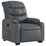vidaXL Fotoliu rabatabil electric cu ridicare, gri, piele ecologică