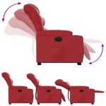 vidaXL Fotoliu rabatabil electric cu ridicare, roșu, piele ecologică