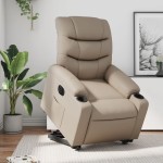 vidaXL Fotoliu rabatabil electric cu ridicare, cappuccino