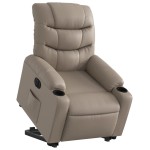 vidaXL Fotoliu rabatabil electric cu ridicare, cappuccino
