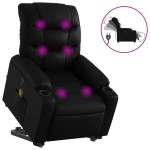 vidaXL Fotoliu electric masaj rabatabil cu ridicare, negru