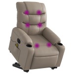 vidaXL Fotoliu electric masaj rabatabil cu ridicare, cappuccino