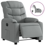 vidaXL Fotoliu rabatabil electric, gri deschis, textil