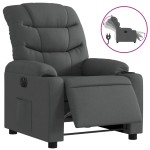 vidaXL Fotoliu rabatabil electric, gri închis, material textil