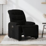 vidaXL Fotoliu rabatabil electric, negru, material textil