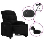 vidaXL Fotoliu rabatabil electric, negru, material textil