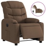 vidaXL Fotoliu rabatabil electric, maro, material textil