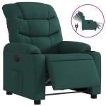 vidaXL Fotoliu rabatabil electric, verde închis, material textil vidaXL Fotoliu rabatabil electric, verde închis, material textil