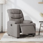 vidaXL Fotoliu rabatabil electric, gri taupe, material textil