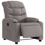 vidaXL Fotoliu rabatabil electric, gri taupe, material textil