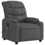 vidaXL Fotoliu electric de masaj rabatabil, gri închis, textil