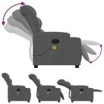 vidaXL Fotoliu electric de masaj rabatabil, gri închis, textil