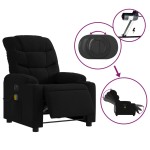 vidaXL Fotoliu electric de masaj rabatabil, negru, textil vidaXL Fotoliu electric de masaj rabatabil, negru, textil