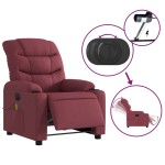 vidaXL Fotoliu electric de masaj rabatabil, roșu vin, textil vidaXL Fotoliu electric de masaj rabatabil, roșu vin, textil