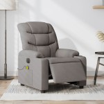 vidaXL Fotoliu electric de masaj rabatabil, gri taupe, textil