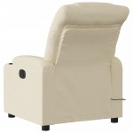 vidaXL Fotoliu electric de masaj rabatabil, crem, textil