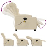 vidaXL Fotoliu electric de masaj rabatabil, crem, textil