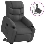 vidaXL Fotoliu rabatabil cu ridicare pe verticală, gri închis, textil