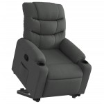 vidaXL Fotoliu rabatabil cu ridicare pe verticală, gri închis, textil
