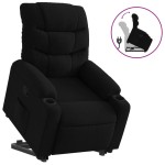 vidaXL Fotoliu rabatabil cu ridicare pe verticală, negru, textil