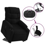 vidaXL Fotoliu rabatabil cu ridicare pe verticală, negru, textil