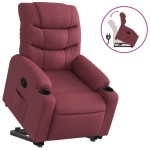 vidaXL Fotoliu rabatabil cu ridicare, roșu vin, material textil