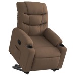 vidaXL Fotoliu rabatabil cu ridicare pe verticală, maro, textil
