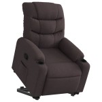 vidaXL Fotoliu rabatabil cu ridicare pe verticală, maro închis, textil
