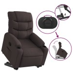 vidaXL Fotoliu rabatabil cu ridicare pe verticală, maro închis, textil