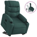 vidaXL Fotoliu rabatabil ridicare pe verticală, verde închis, textil vidaXL Fotoliu rabatabil ridicare pe verticală, verde închis, textil