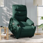 vidaXL Fotoliu rabatabil ridicare pe verticală, verde închis, textil vidaXL Fotoliu rabatabil ridicare pe verticală, verde închis, textil