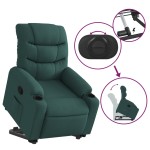 vidaXL Fotoliu rabatabil ridicare pe verticală, verde închis, textil vidaXL Fotoliu rabatabil ridicare pe verticală, verde închis, textil