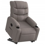 vidaXL Fotoliu rabatabil cu ridicare pe verticală, gri taupe, textil vidaXL Fotoliu rabatabil cu ridicare pe verticală, gri taupe, textil