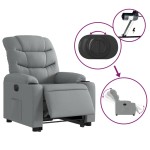 vidaXL Fotoliu electric rabatabil cu ridicare, gri deschis, textil