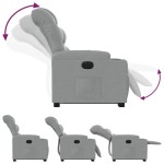 vidaXL Fotoliu electric rabatabil cu ridicare, gri deschis, textil