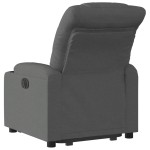 vidaXL Fotoliu electric rabatabil cu ridicare, gri închis, textil